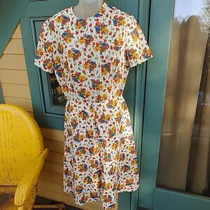 Vintage 50s 60s Pretty Floral House Dress